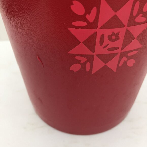 Vintage Rare Tupperware Servalier Red Tulip Quilt Container Sunburst Lid 811-13 - Picture 9 of 13